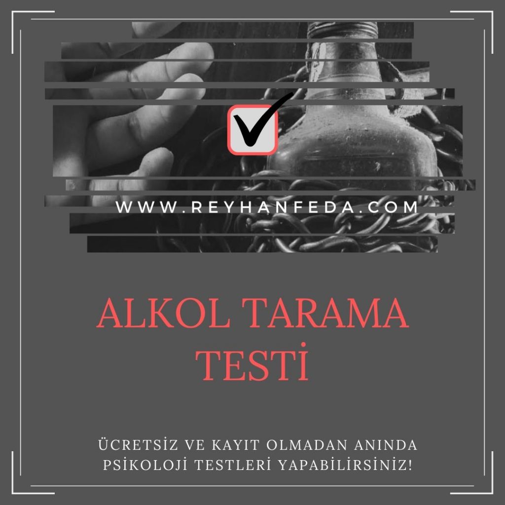 alkol bağımlılığı testi, alkole bağımlılık belirtilerini ölçer.